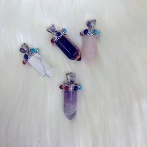 Chakra tower crystal pendant